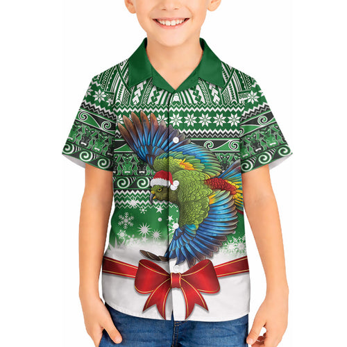 New Zealand Kea Bird Christmas Hawaiian Shirt Maori Inspired Knitted Patterns