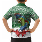 New Zealand Kea Bird Christmas Hawaiian Shirt Maori Inspired Knitted Patterns
