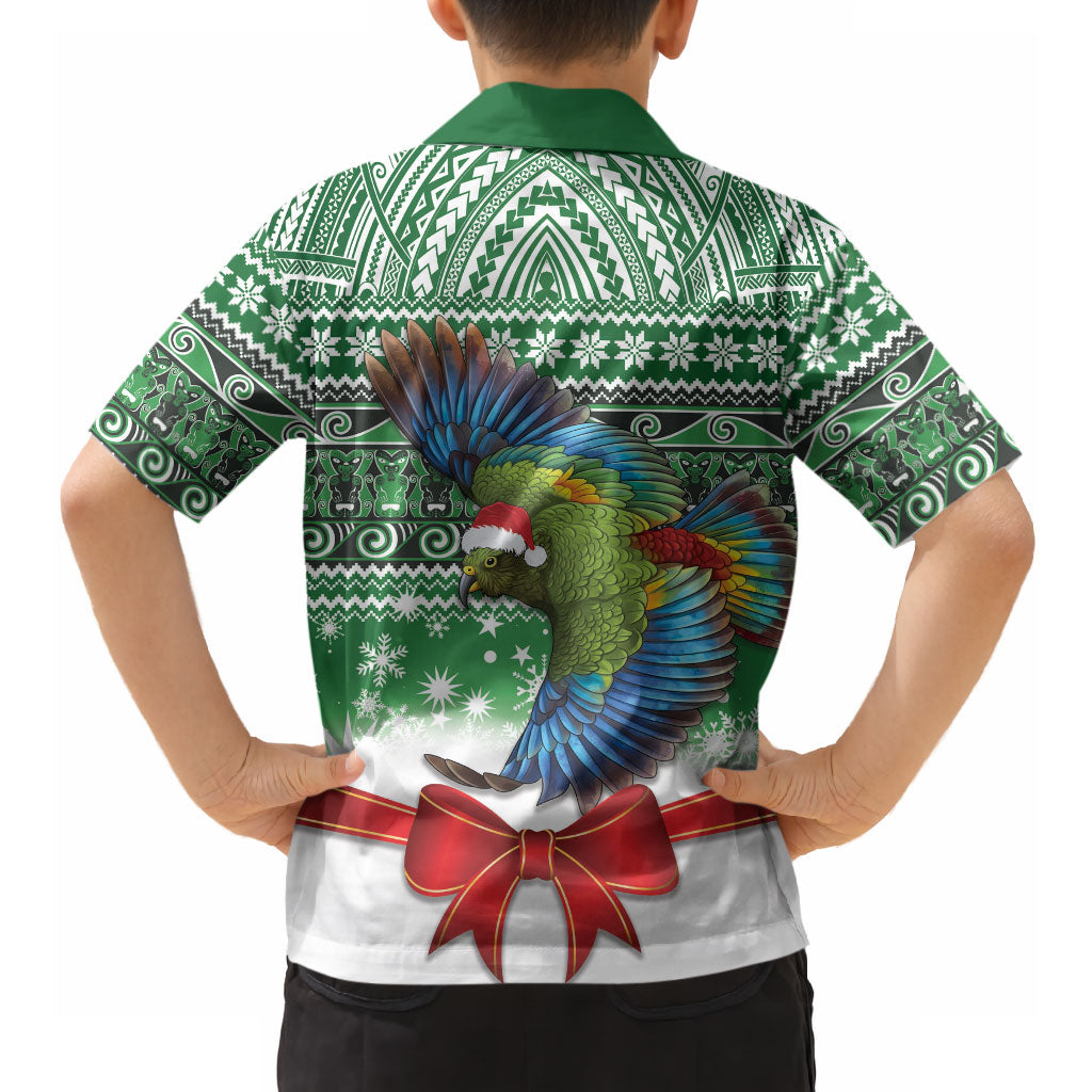 New Zealand Kea Bird Christmas Hawaiian Shirt Maori Inspired Knitted Patterns