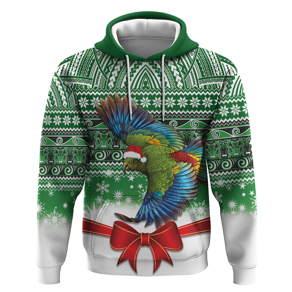New Zealand Kea Bird Christmas Hoodie Maori Inspired Knitted Patterns