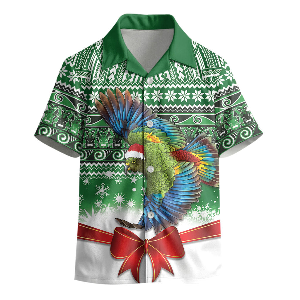 New Zealand Kea Bird Christmas Kid Hawaiian Shirt Maori Inspired Knitted Patterns