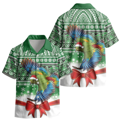 New Zealand Kea Bird Christmas Kid Hawaiian Shirt Maori Inspired Knitted Patterns