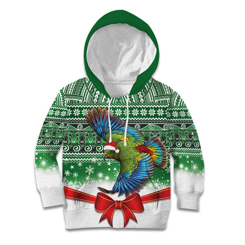 New Zealand Kea Bird Christmas Kid Hoodie Maori Inspired Knitted Patterns