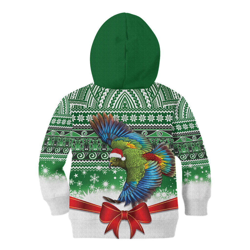 New Zealand Kea Bird Christmas Kid Hoodie Maori Inspired Knitted Patterns
