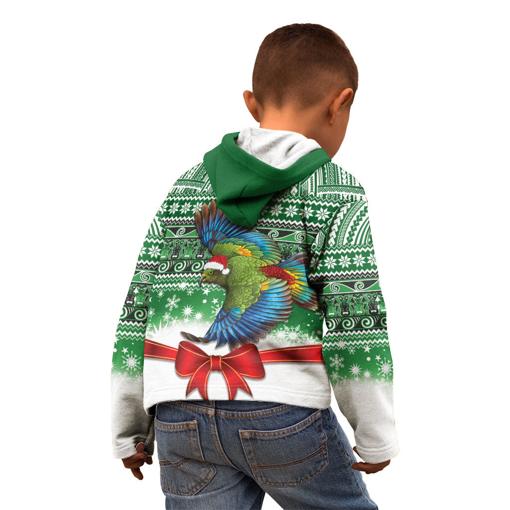 New Zealand Kea Bird Christmas Kid Hoodie Maori Inspired Knitted Patterns