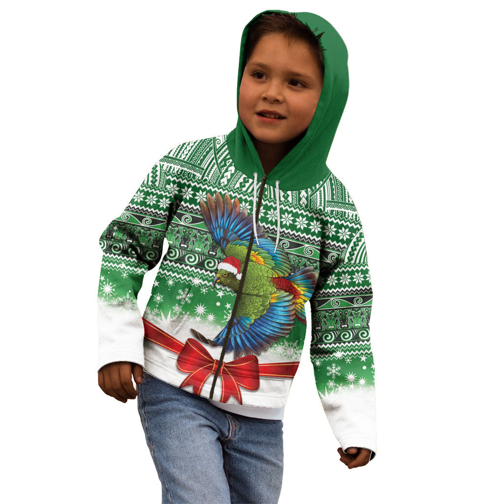 New Zealand Kea Bird Christmas Kid Hoodie Maori Inspired Knitted Patterns