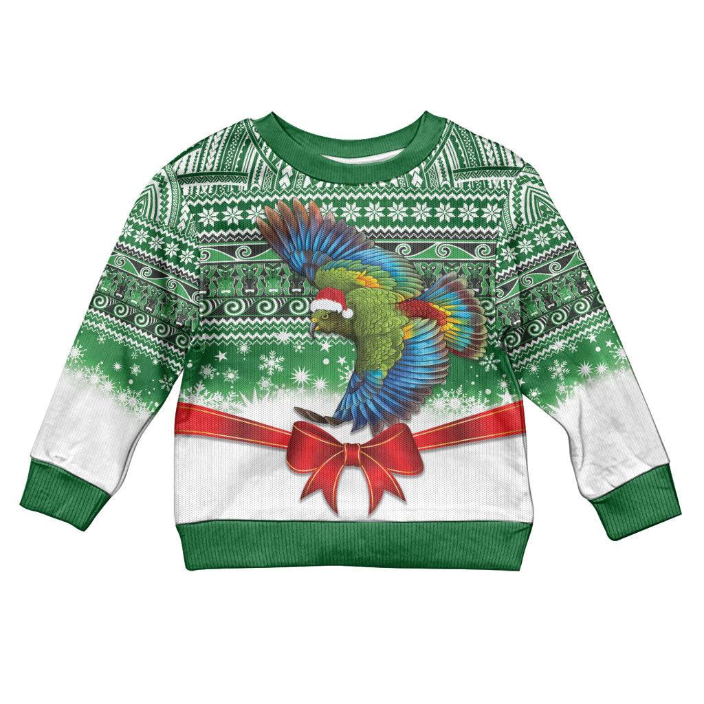 New Zealand Kea Bird Christmas Kid Ugly Christmas Sweater Maori Inspired Knitted Patterns