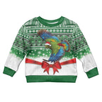 New Zealand Kea Bird Christmas Kid Ugly Christmas Sweater Maori Inspired Knitted Patterns