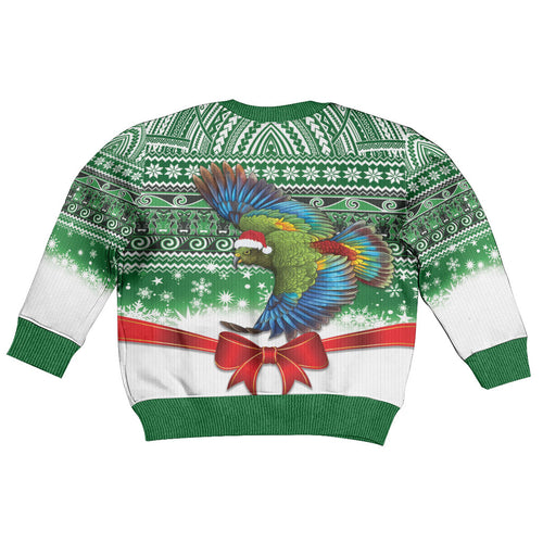 New Zealand Kea Bird Christmas Kid Ugly Christmas Sweater Maori Inspired Knitted Patterns