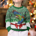 New Zealand Kea Bird Christmas Kid Ugly Christmas Sweater Maori Inspired Knitted Patterns