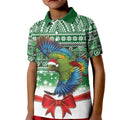 New Zealand Kea Bird Christmas Kid Polo Shirt Maori Inspired Knitted Patterns