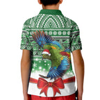 New Zealand Kea Bird Christmas Kid Polo Shirt Maori Inspired Knitted Patterns