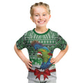 New Zealand Kea Bird Christmas Kid T Shirt Maori Inspired Knitted Patterns