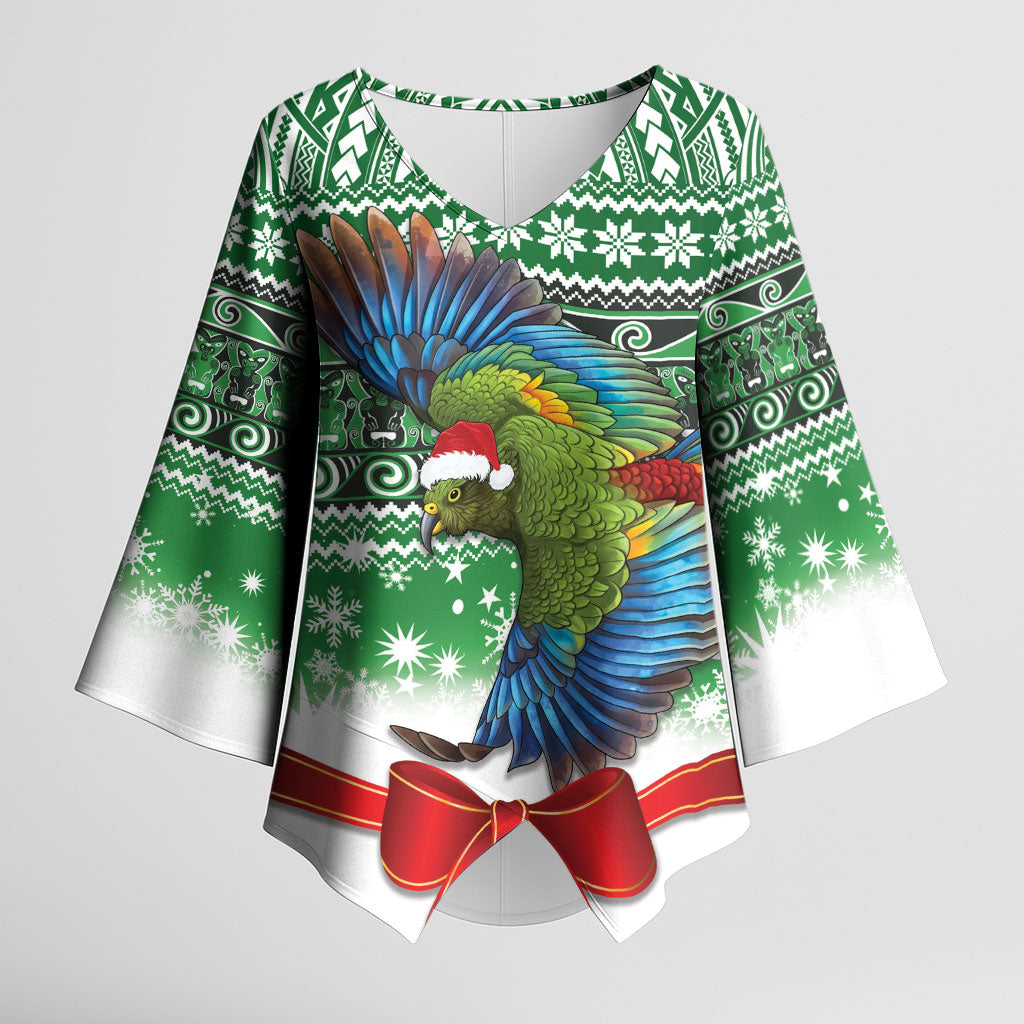 New Zealand Kea Bird Christmas Kimono Sleeve Blouse Maori Inspired Knitted Patterns