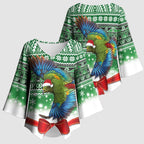 New Zealand Kea Bird Christmas Kimono Sleeve Blouse Maori Inspired Knitted Patterns