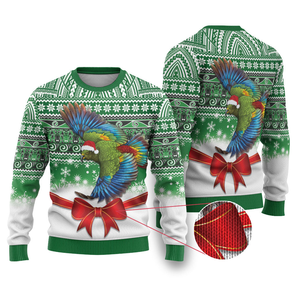 New Zealand Kea Bird Christmas Ugly Christmas Sweater Maori Inspired Knitted Patterns