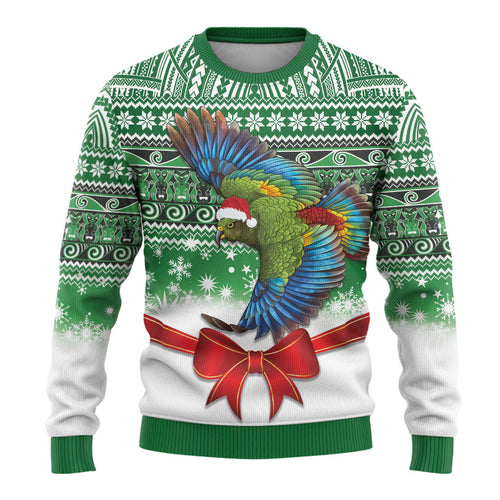 New Zealand Kea Bird Christmas Ugly Christmas Sweater Maori Inspired Knitted Patterns
