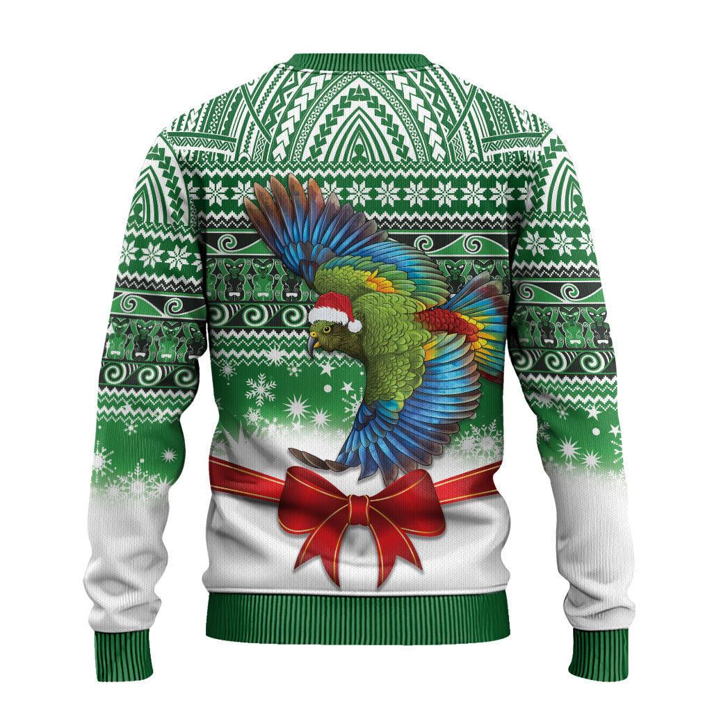 New Zealand Kea Bird Christmas Ugly Christmas Sweater Maori Inspired Knitted Patterns