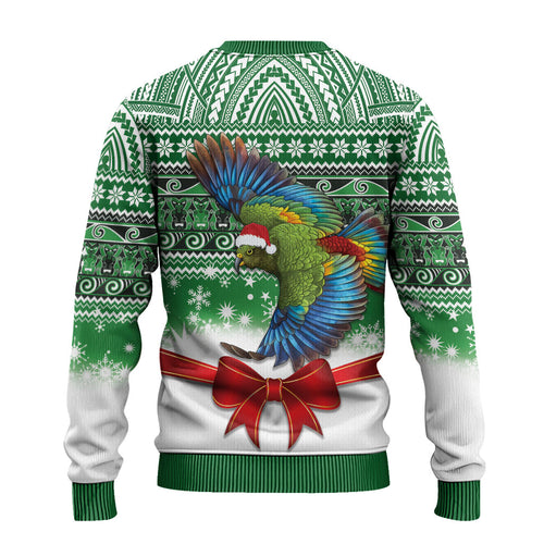 New Zealand Kea Bird Christmas Ugly Christmas Sweater Maori Inspired Knitted Patterns