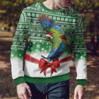New Zealand Kea Bird Christmas Ugly Christmas Sweater Maori Inspired Knitted Patterns