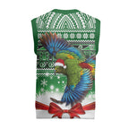New Zealand Kea Bird Christmas Knitted V-Neck Vest Maori Inspired Knitted Patterns