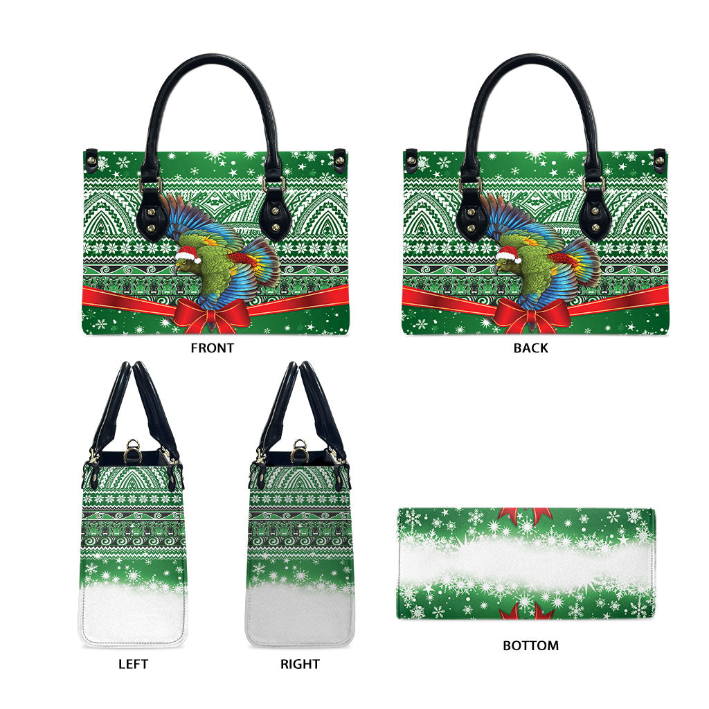 New Zealand Kea Bird Christmas Leather Bag Maori Inspired Knitted Patterns