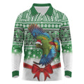 New Zealand Kea Bird Christmas Long Sleeve Polo Shirt Maori Inspired Knitted Patterns