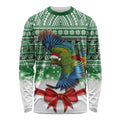 New Zealand Kea Bird Christmas Long Sleeve Shirt Maori Inspired Knitted Patterns