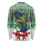New Zealand Kea Bird Christmas Long Sleeve Shirt Maori Inspired Knitted Patterns
