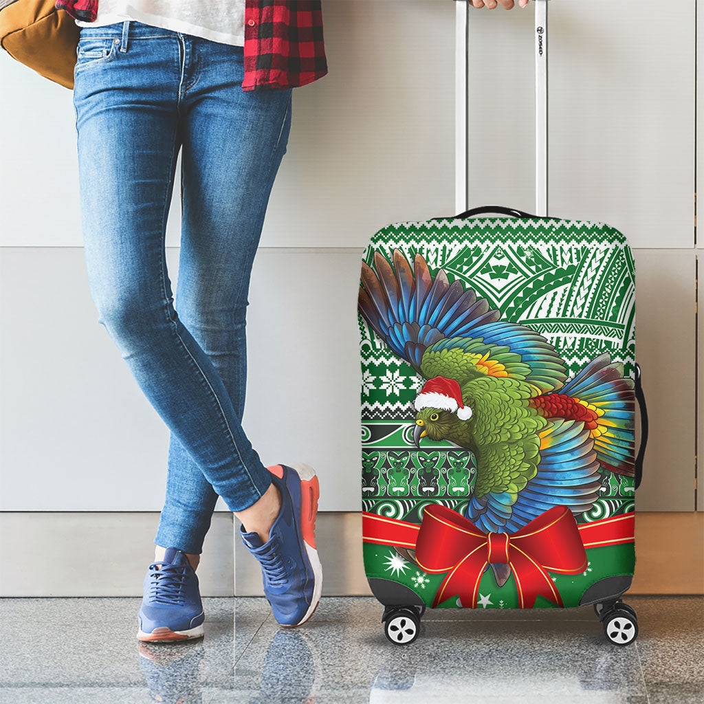 New Zealand Kea Bird Christmas Luggage Cover Maori Inspired Knitted Patterns