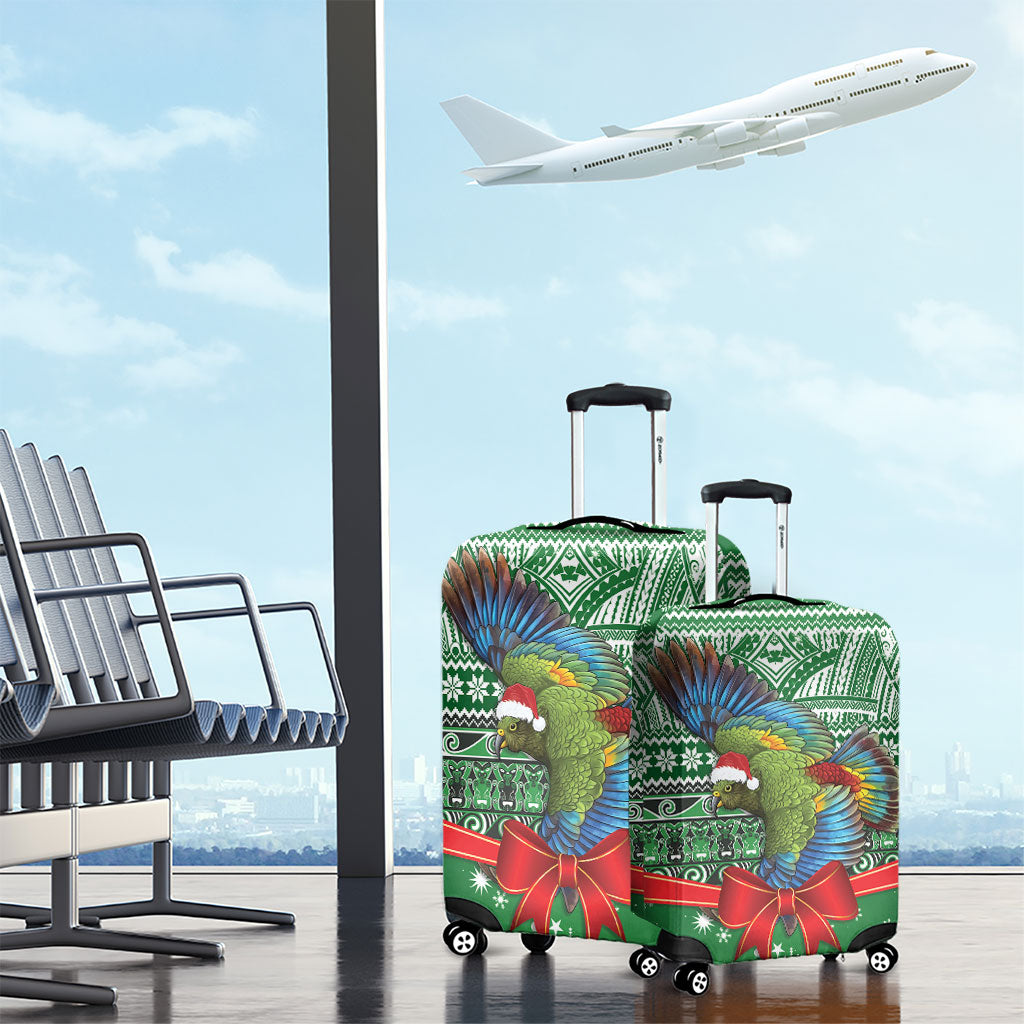 New Zealand Kea Bird Christmas Luggage Cover Maori Inspired Knitted Patterns