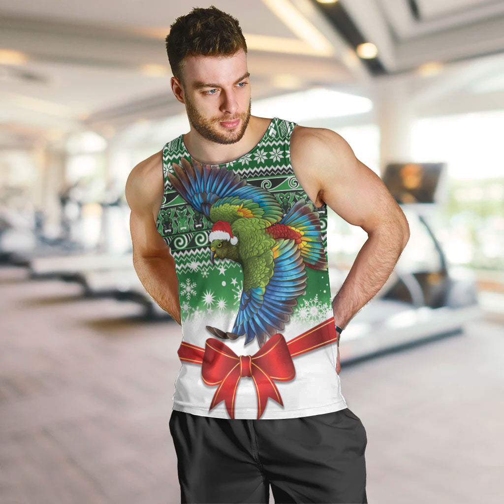 New Zealand Kea Bird Christmas Men Tank Top Maori Inspired Knitted Patterns