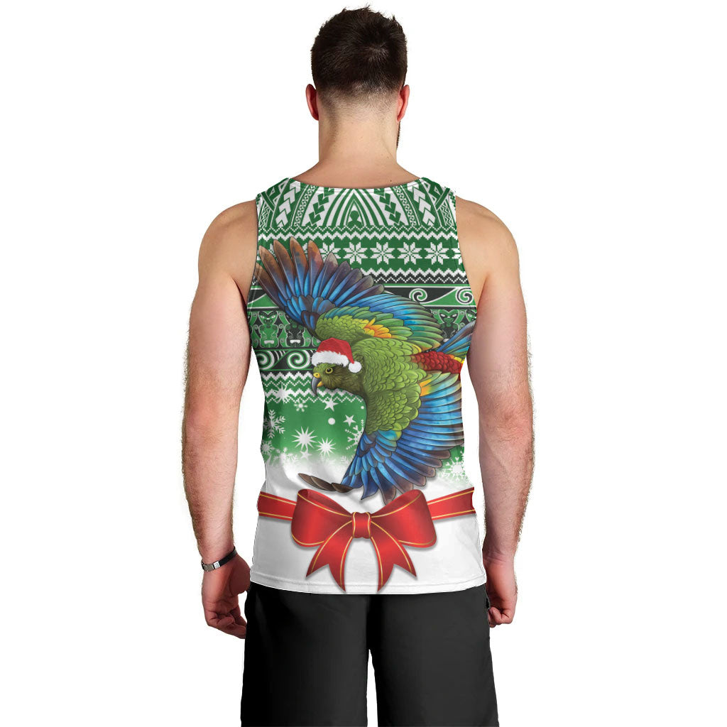 New Zealand Kea Bird Christmas Men Tank Top Maori Inspired Knitted Patterns