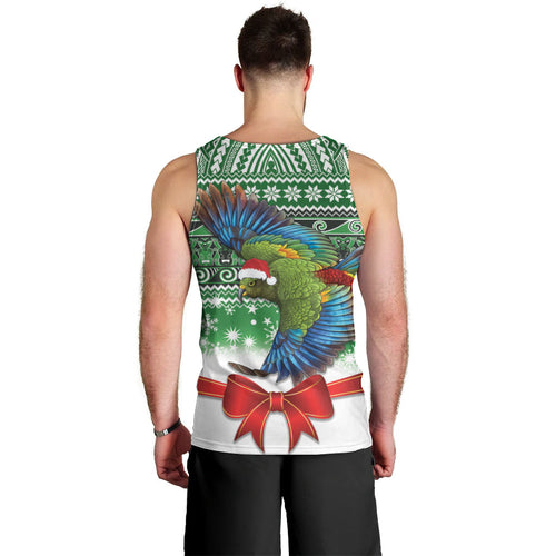 New Zealand Kea Bird Christmas Men Tank Top Maori Inspired Knitted Patterns