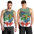 New Zealand Kea Bird Christmas Men Tank Top Maori Inspired Knitted Patterns
