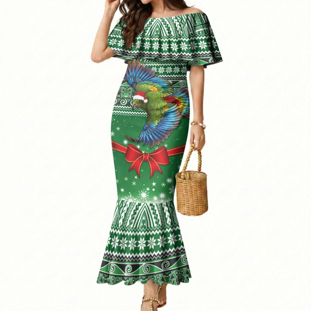 New Zealand Kea Bird Christmas Mermaid Dress Maori Inspired Knitted Patterns