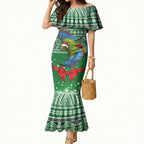 New Zealand Kea Bird Christmas Mermaid Dress Maori Inspired Knitted Patterns