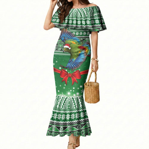 New Zealand Kea Bird Christmas Mermaid Dress Maori Inspired Knitted Patterns