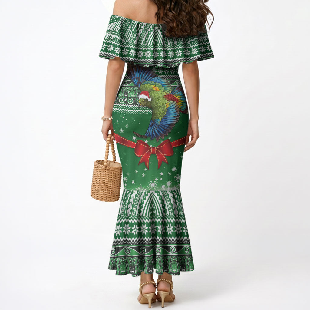New Zealand Kea Bird Christmas Mermaid Dress Maori Inspired Knitted Patterns