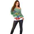 New Zealand Kea Bird Christmas Off Shoulder Sweater Maori Inspired Knitted Patterns