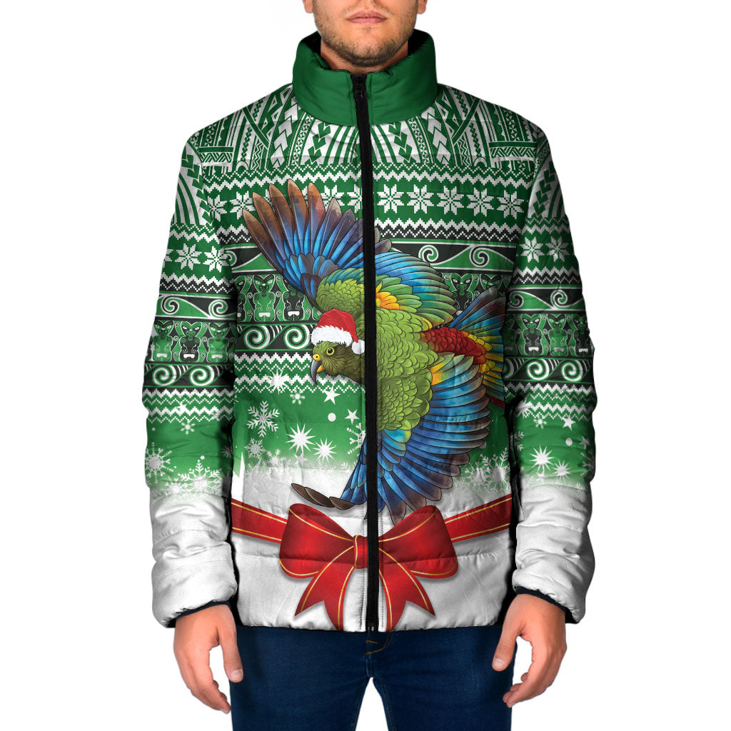 New Zealand Kea Bird Christmas Padded Jacket Maori Inspired Knitted Patterns