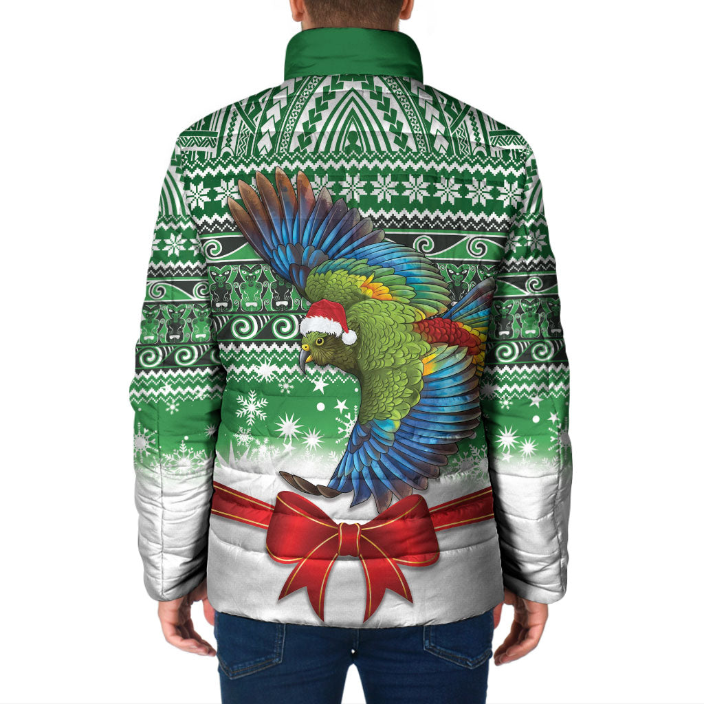 New Zealand Kea Bird Christmas Padded Jacket Maori Inspired Knitted Patterns