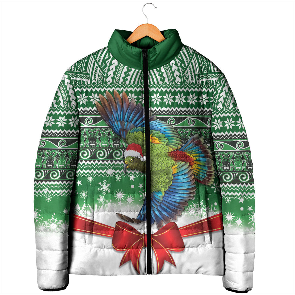 New Zealand Kea Bird Christmas Padded Jacket Maori Inspired Knitted Patterns