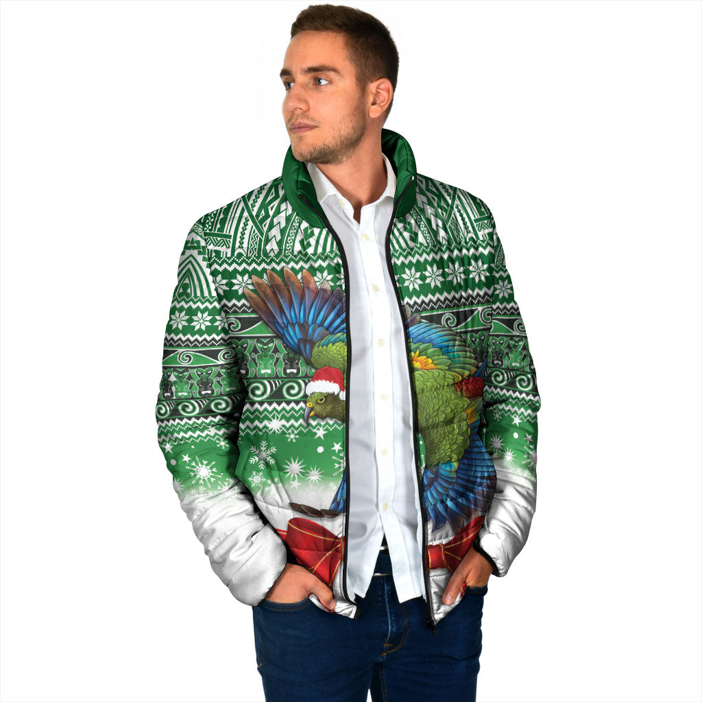 New Zealand Kea Bird Christmas Padded Jacket Maori Inspired Knitted Patterns