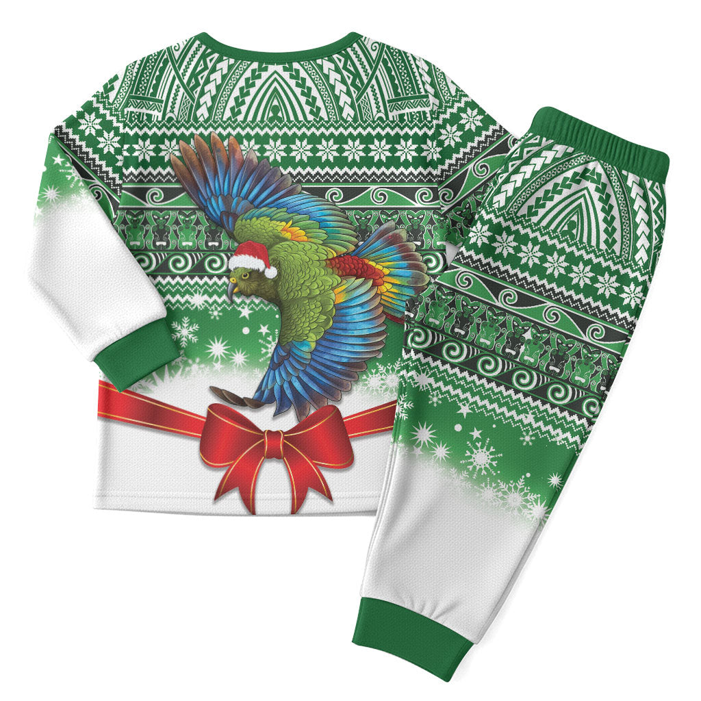 New Zealand Kea Bird Christmas Pajama Set Maori Inspired Knitted Patterns