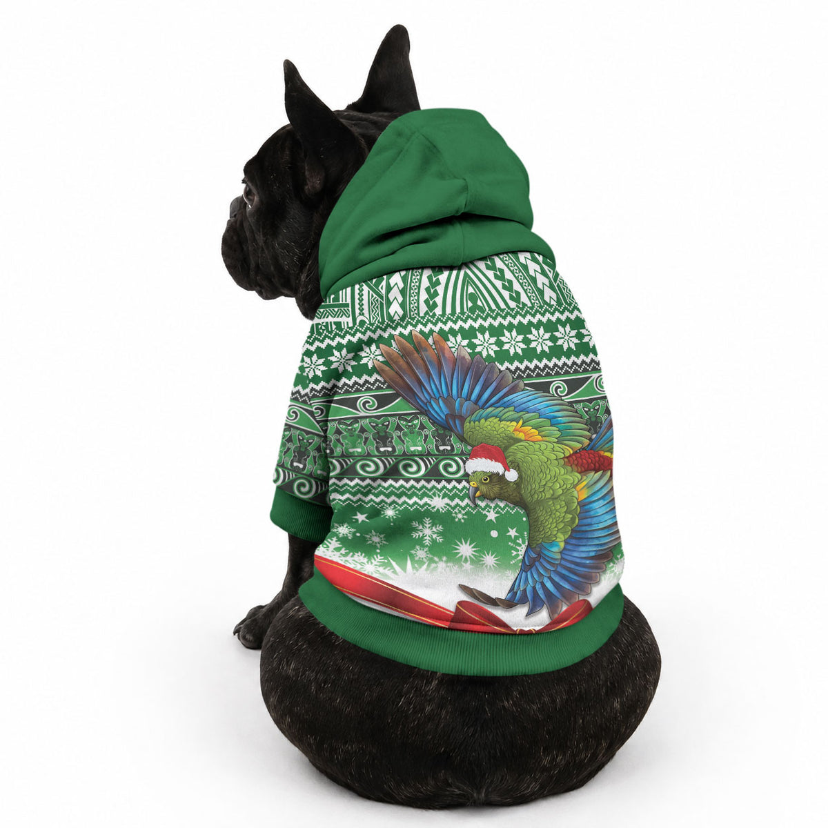 New Zealand Kea Bird Christmas Pet Hoodie Maori Inspired Knitted Patterns