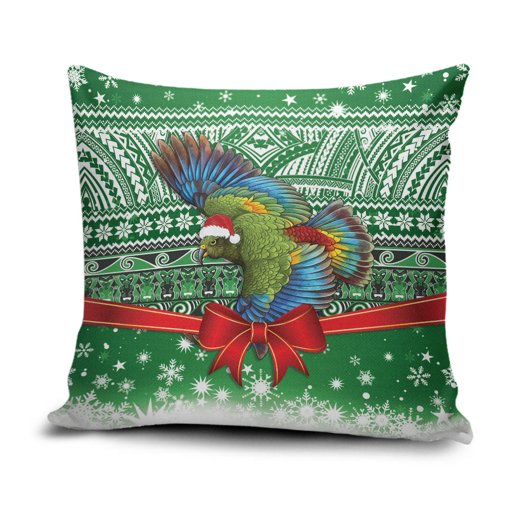 New Zealand Kea Bird Christmas Pillow Cover Maori Inspired Knitted Patterns