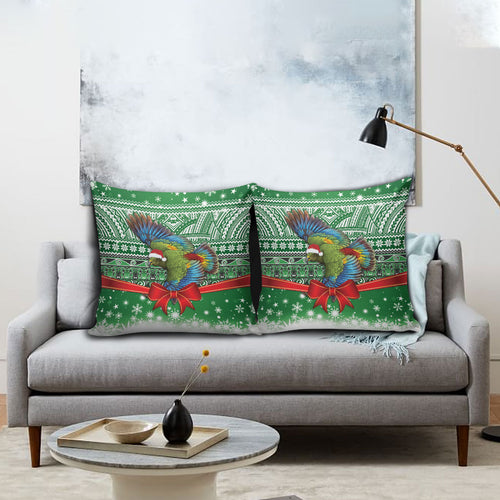 New Zealand Kea Bird Christmas Pillow Cover Maori Inspired Knitted Patterns