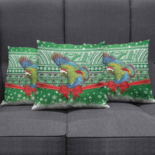New Zealand Kea Bird Christmas Pillow Cover Maori Inspired Knitted Patterns
