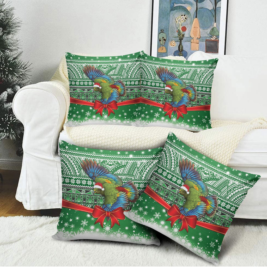 New Zealand Kea Bird Christmas Pillow Cover Maori Inspired Knitted Patterns